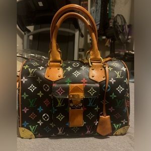 Louis Vuitton Speedy 30 Black Canvas Handbag (Pre-Owned)